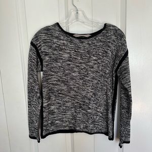 Athleta heathered black and white scoop neck sweater, XS